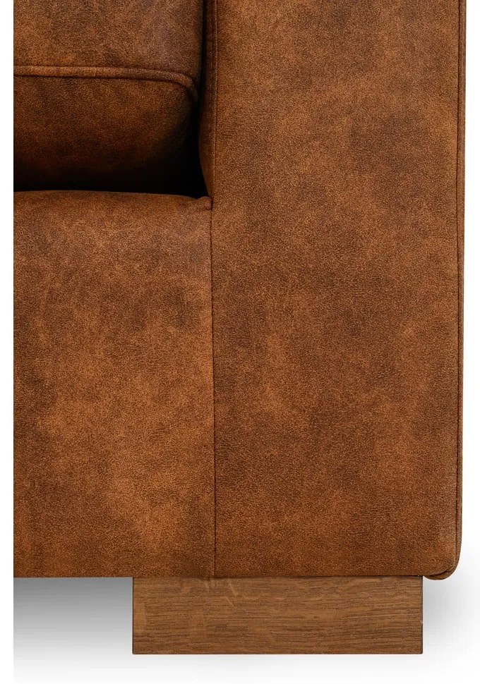 Konyakbarna bőrutánzat sarokkanapé (bal oldali) Hamburg – Scandic