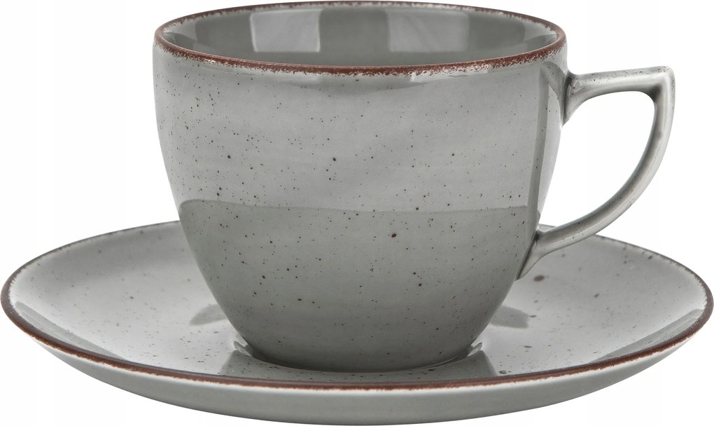 6 db-os 200 ml-es csésze csészealj szett City szürke