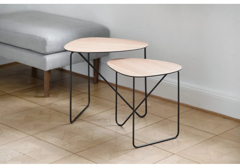 Natúr színű fém dohányzóasztal 44x50 cm Curve L Wood – LIND DNA