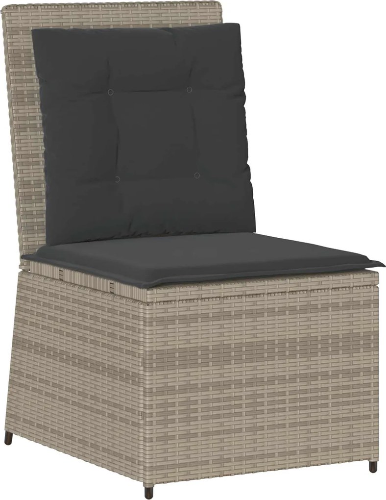 vidaXL Kerti kanapé párnával Világosszürke polirattan