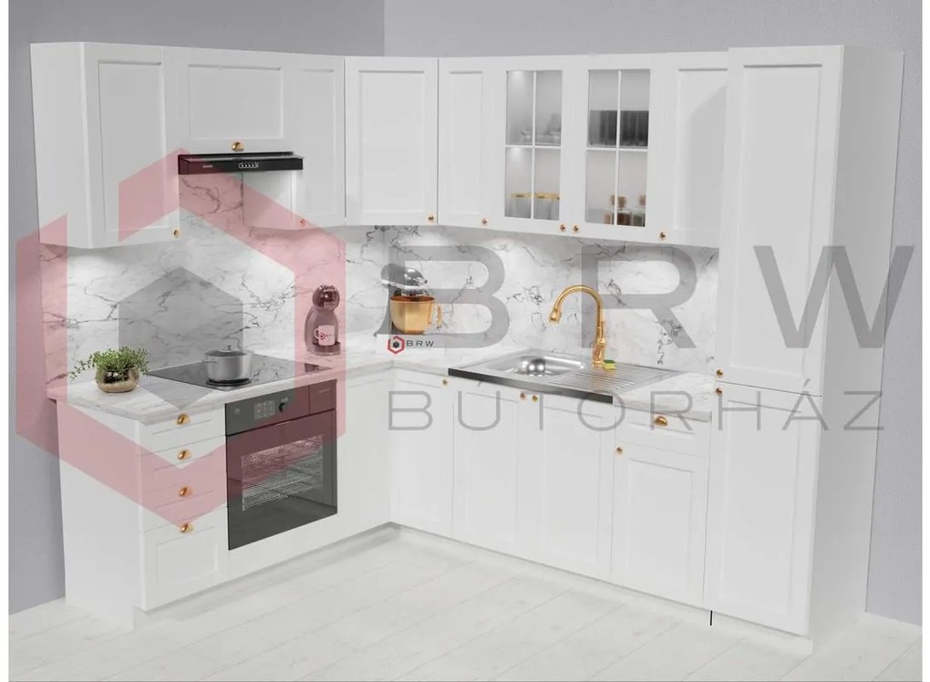 Linea White 190 x 250 cm konyhablokk