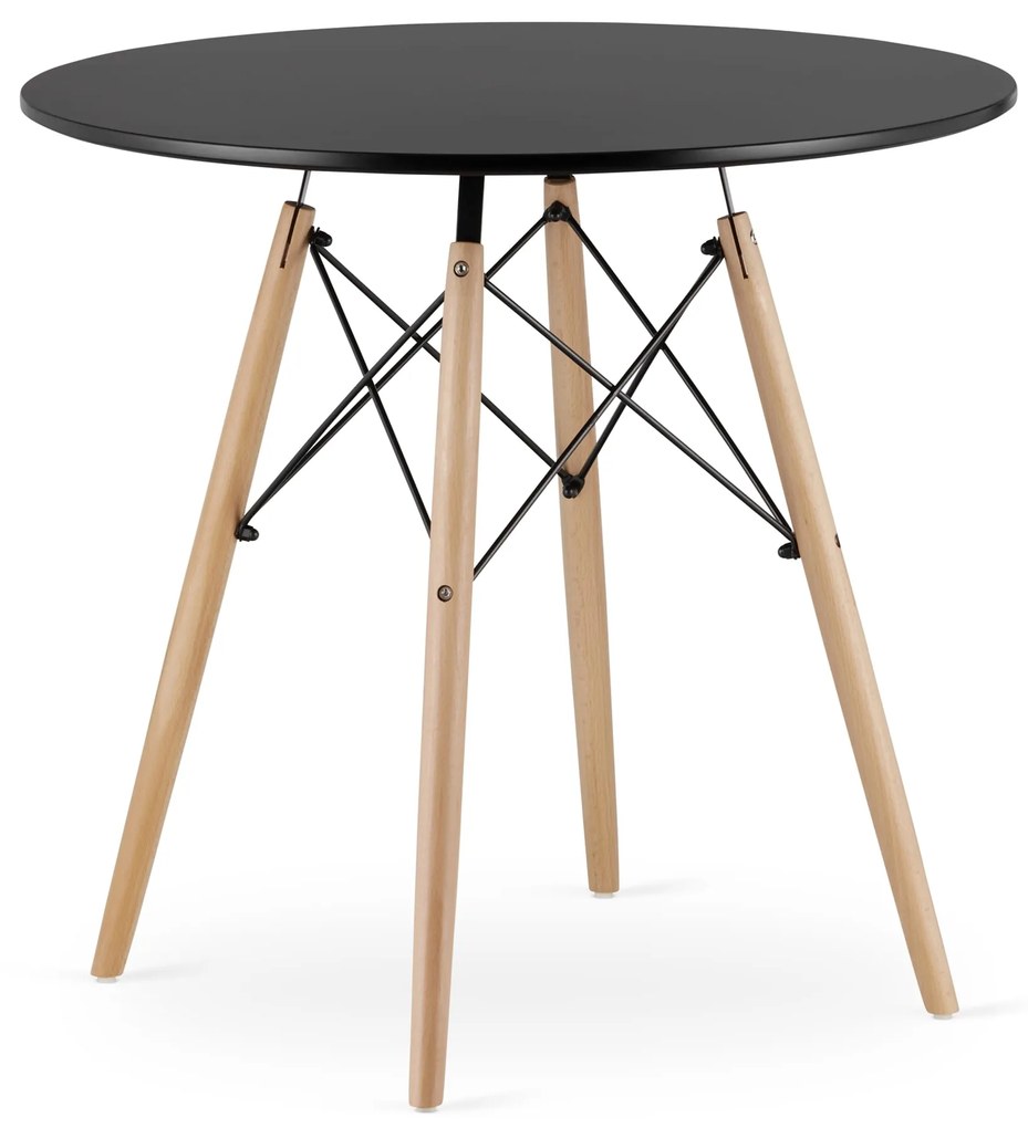 AKCIÓ Fekete étkezőasztal OSLO 80x80 II. osztály