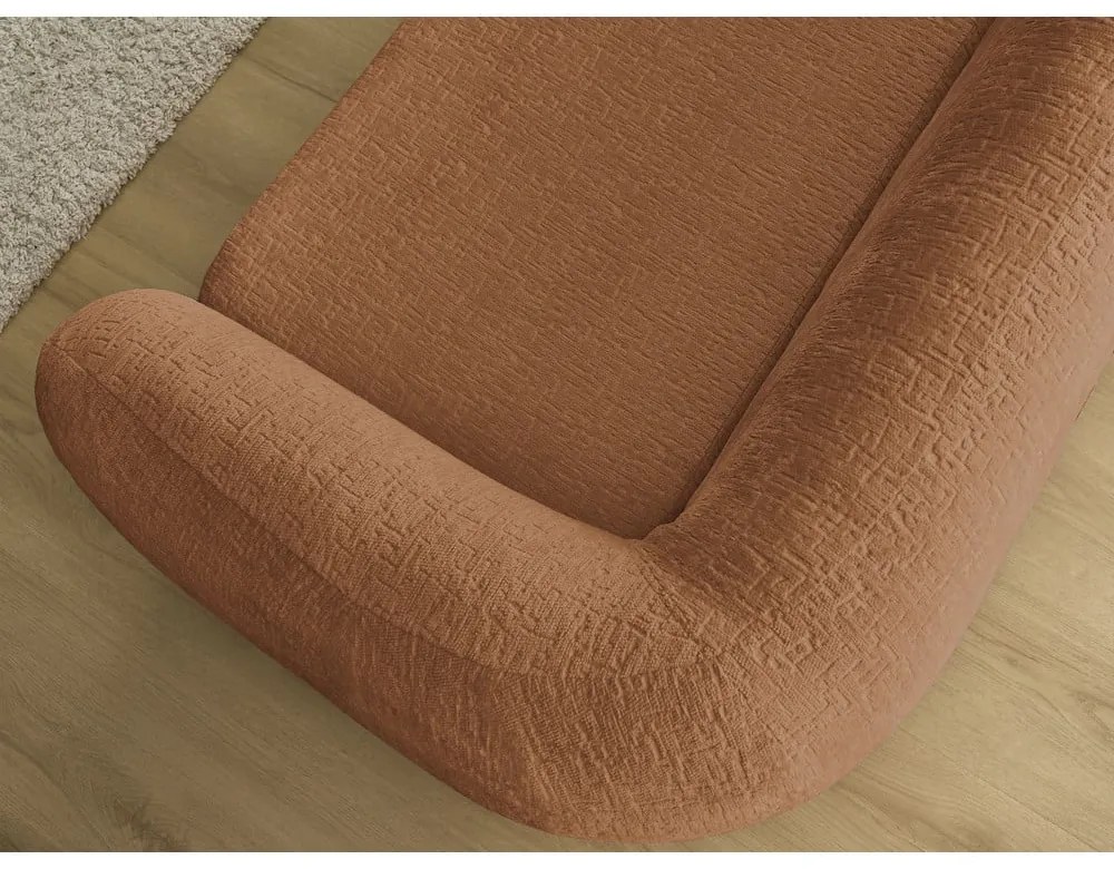 Téglavörös zsenília kinyitható kanapé 228 cm Neyo – Bobochic Paris