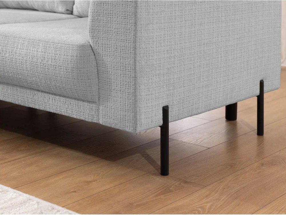 Világosszürke zsenília sarokkanapé (bal oldali-L alakú) Mauris – Ropez