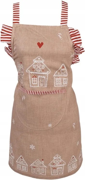 Gyerek konyhai kötény mézeskalács házikó motívummal Gingerbread Bliss
