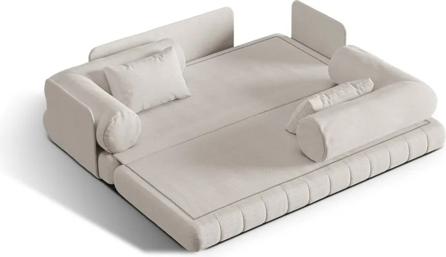 Bézs buklé kinyitható kanapé 206 cm Kemi – Cosmopolitan Design