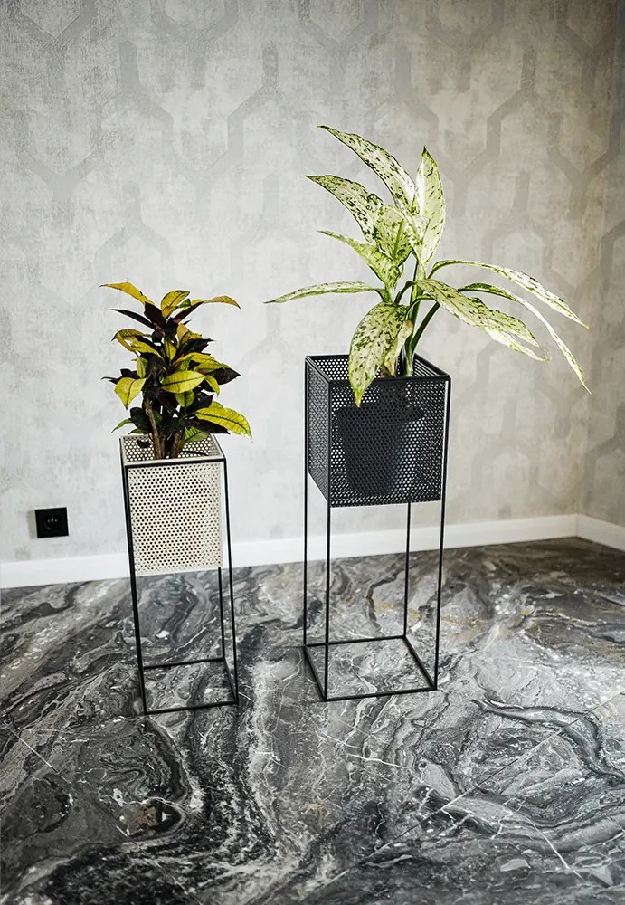 Virágtartó állvány, fekete, MELOI TYP 1