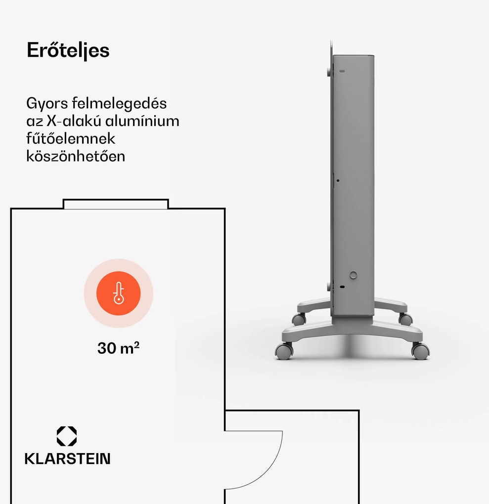Bansin Crystal Smart Kovektor 1500, 1500 W, Alkalmazás, 5- 50 °C, LED kijelző, Érintőképernyő