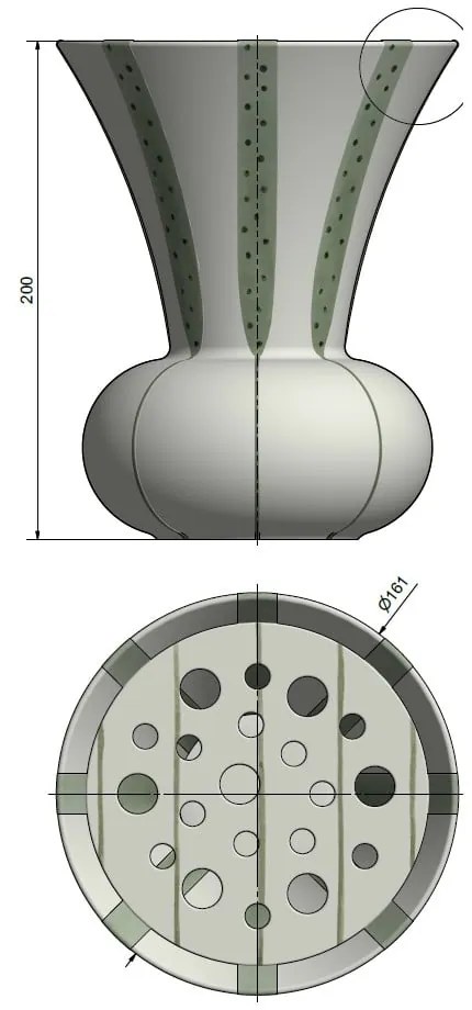 Signature agyagkerámia váza, magasság 20 cm - Kähler Design