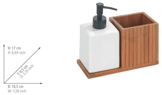 WENKO 54944100 - MERA szappanadagoló 18,5x17 cm barna