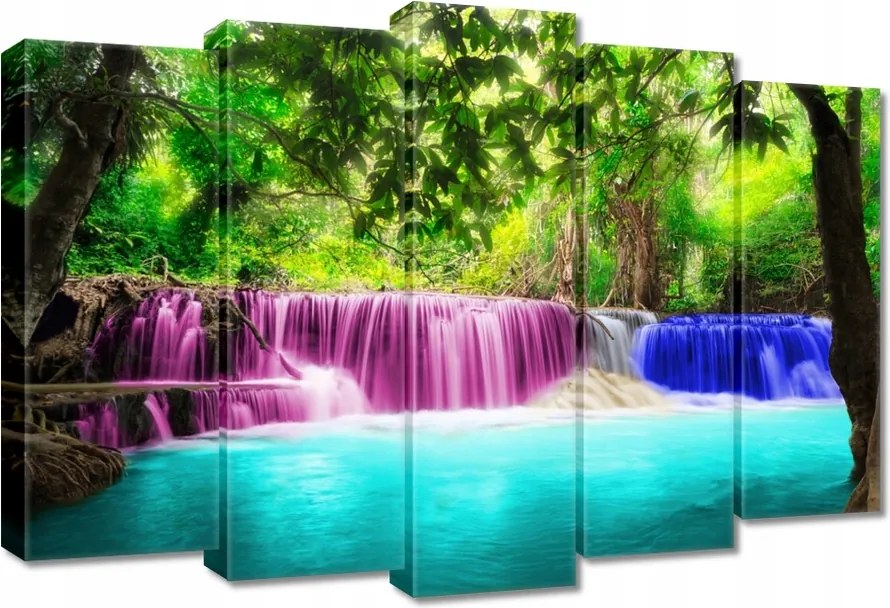Vászonkép 70x50 Színes vízesés