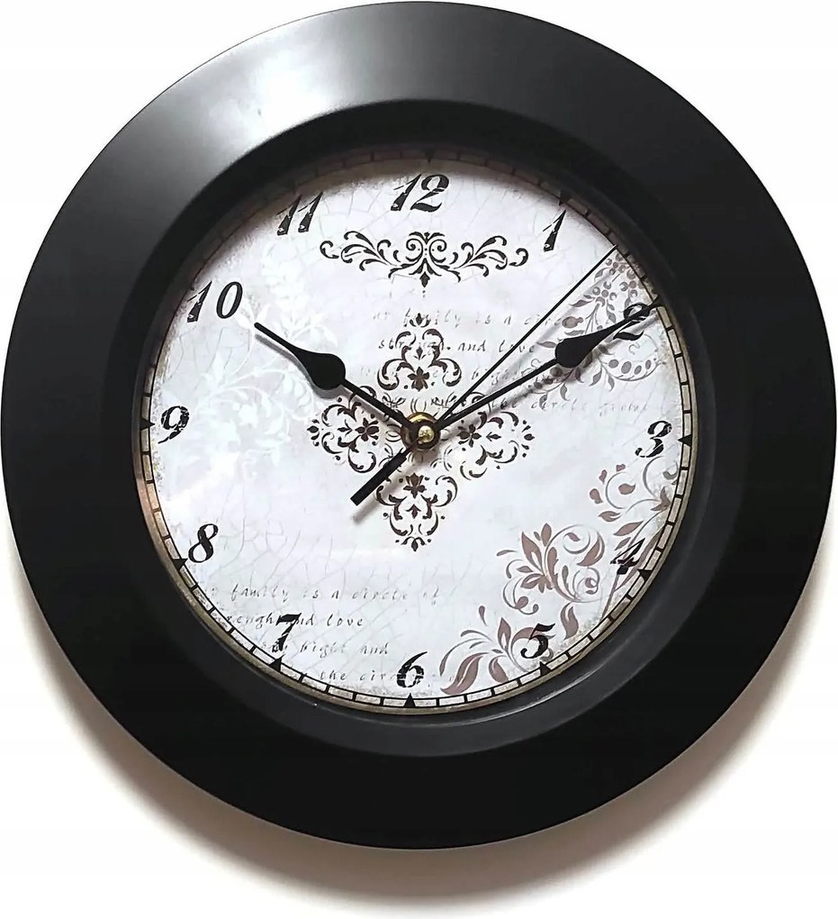 Fekete Kis Stilizált Retro Falióra 7&amp;7 3079 Átmérő 28 cm