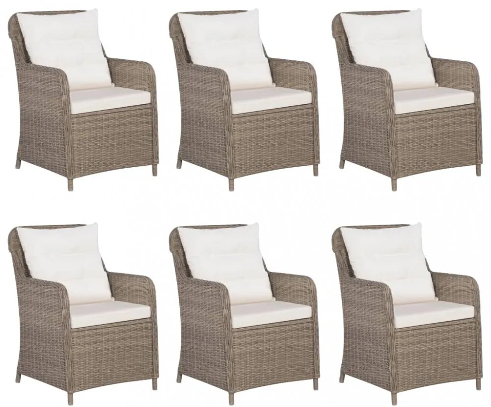 7 részes barna polyrattan kerti étkezőgarnitúra