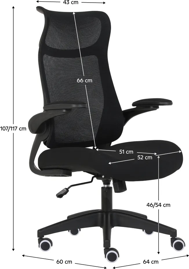 Irodai szék, fekete, SETON