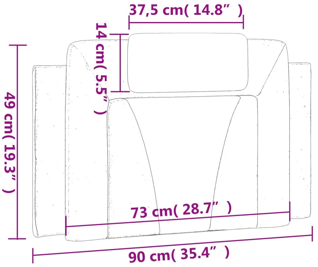 cappuccino színű műbőr fejtámla párna Viana 90 cm