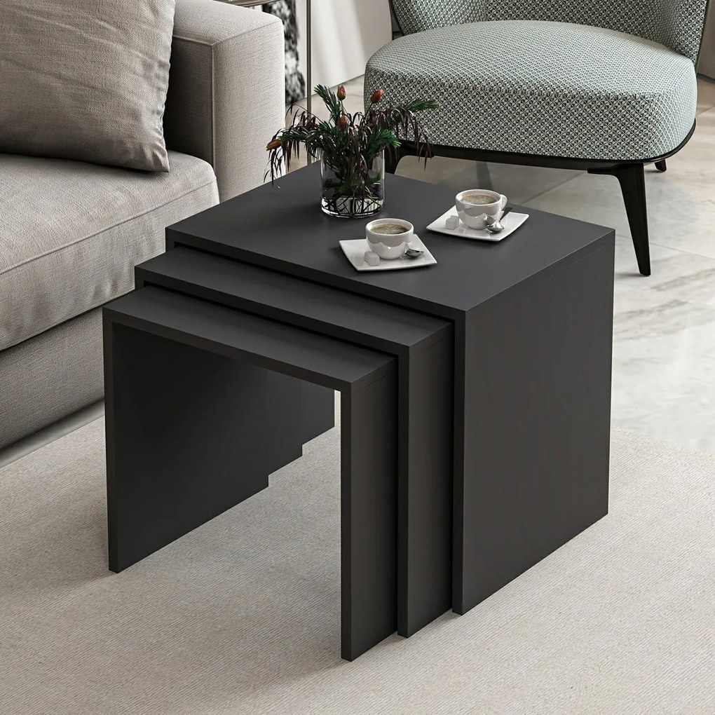 Alya Anthracite kisasztal, 3 db