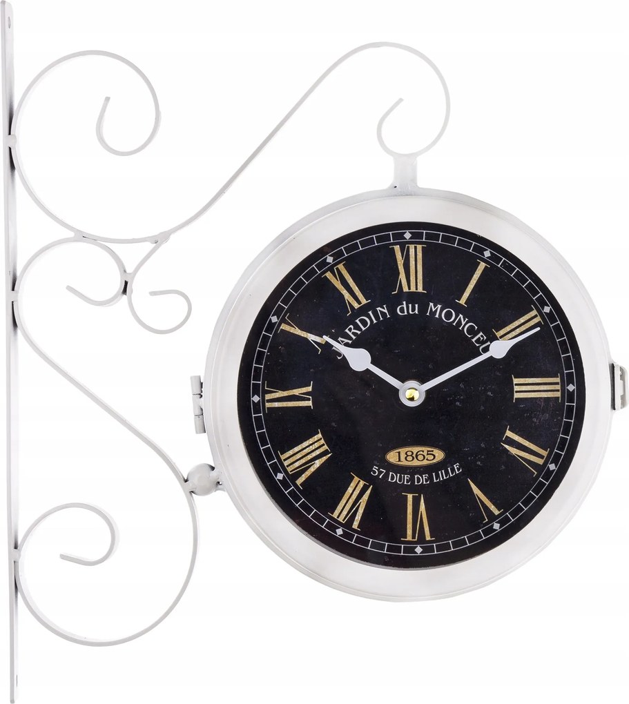 Kétoldalas falióra akasztós retro stílusban "Café de la Ville" dekoráció