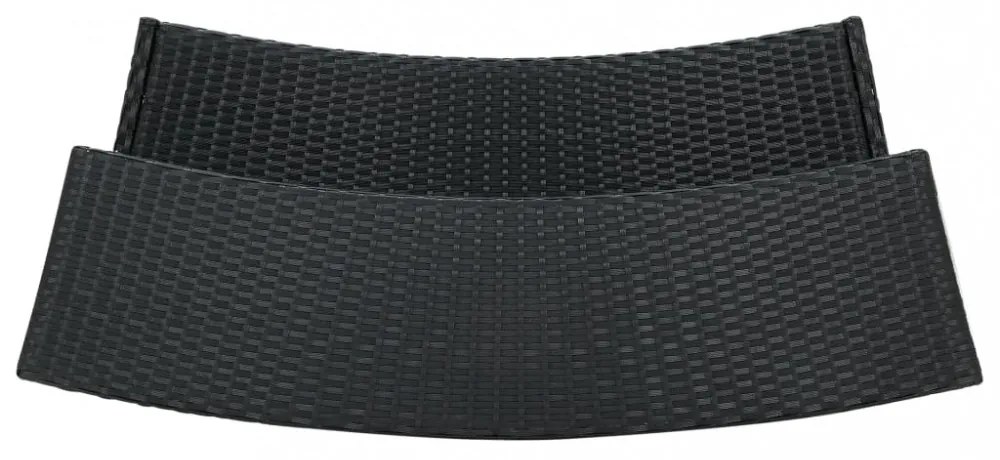 fekete polyrattan kerti bárasztal 120 x 55 x 110 cm