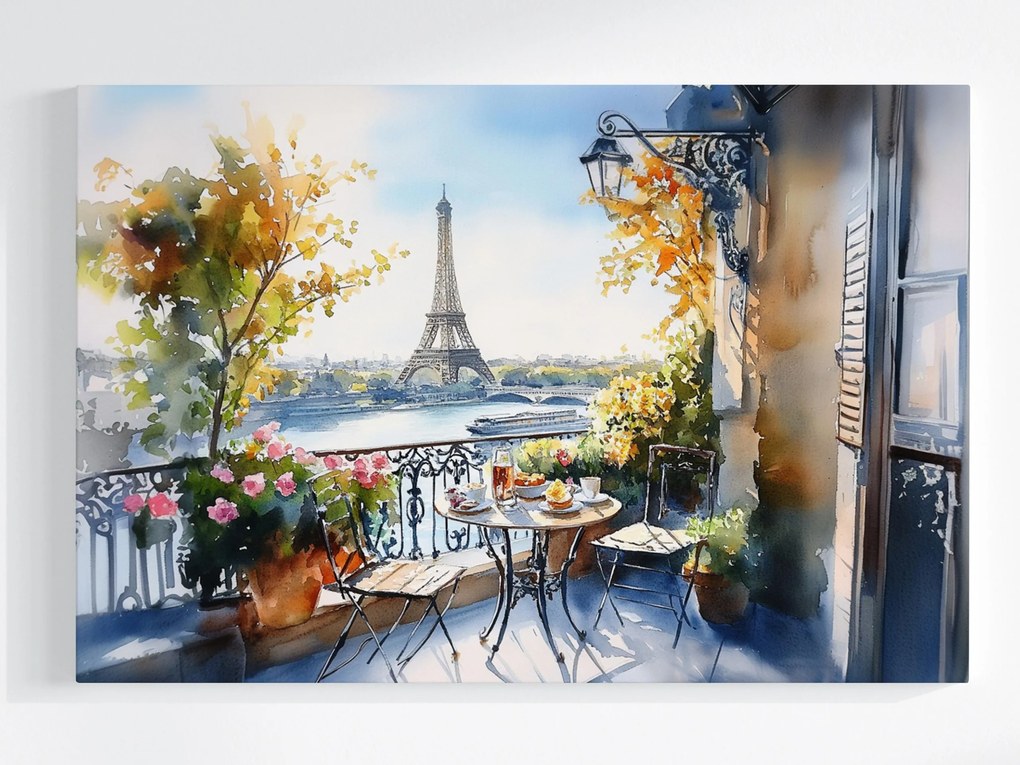 Vászonkép Canvas Város Párizs Kilátás Eiffel-torony Szajna 60x40