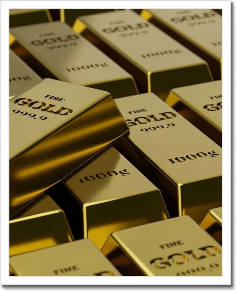 Poszterek keretben 40x50 Arany rúd arany 1000g