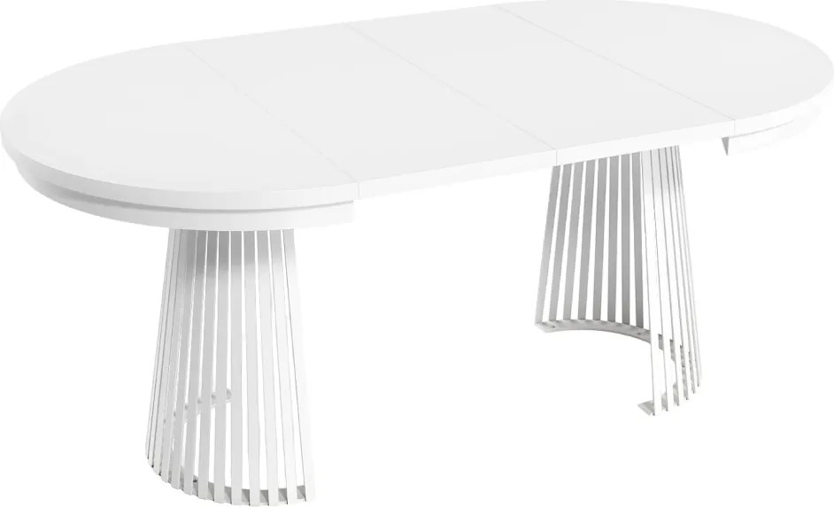 Kihúzható étkezőasztal, fehér, 100-140-180x76,6 cm, GERDONY