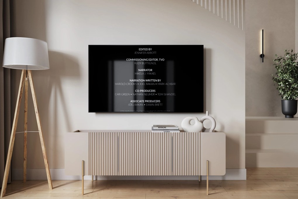 Malmi TV szekrény 150 cm - kasmír / arany lábak
