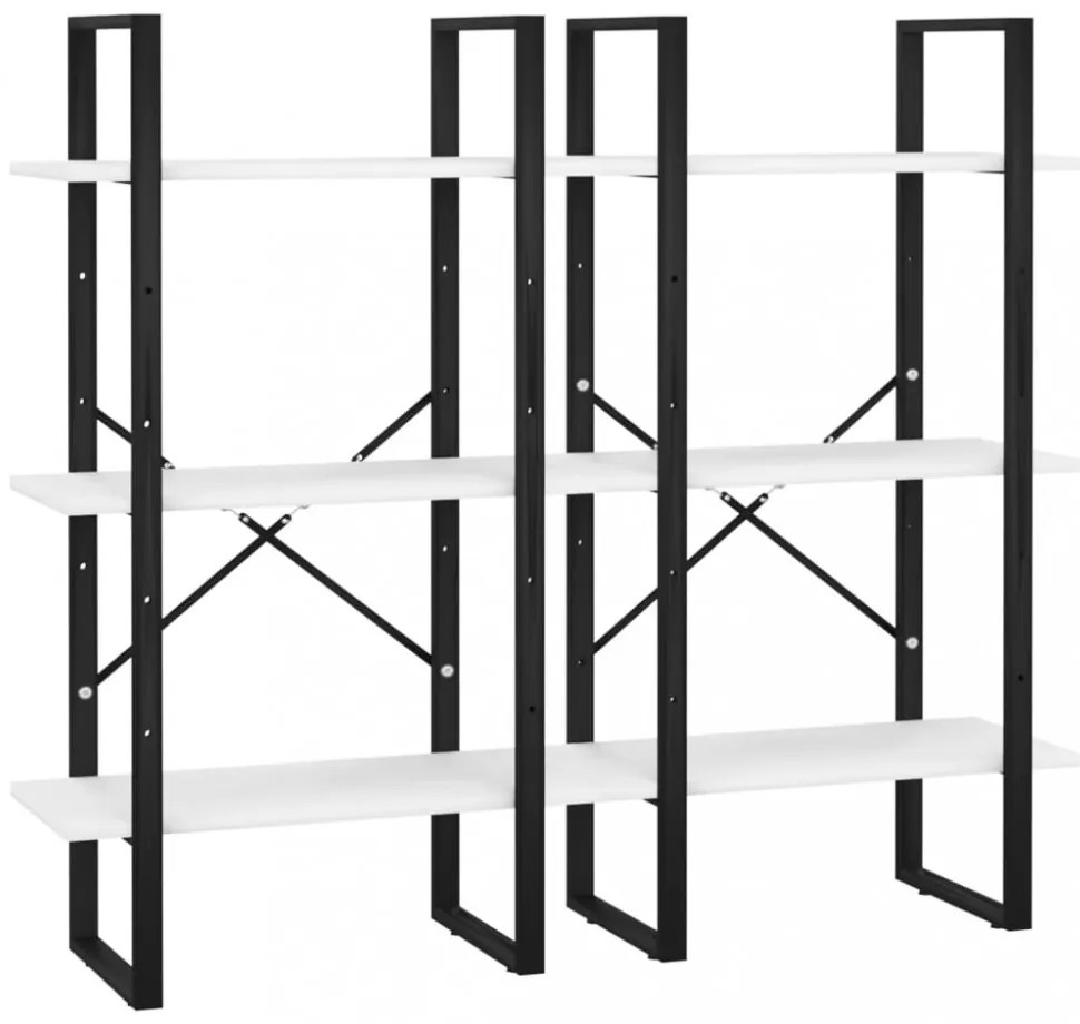 2 db fehér forgácslap tárolópolc 60 x 30 x 210 cm