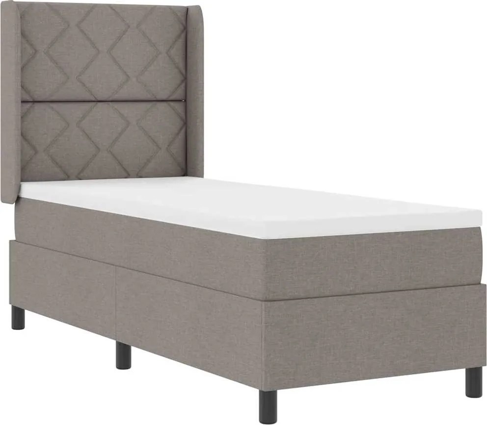 vidaXL LED Box Spring Ágy matracmal Tópszínű 80 x 200 cm szövet