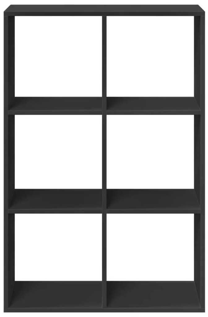 fekete szerelt fa térelválasztó könyvespolc 69,5x29x103,5 cm
