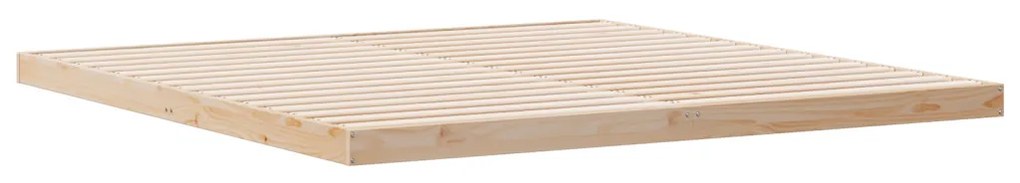 Földi ágykeret Természetes 200 x 210 cm Tömör fenyőfa