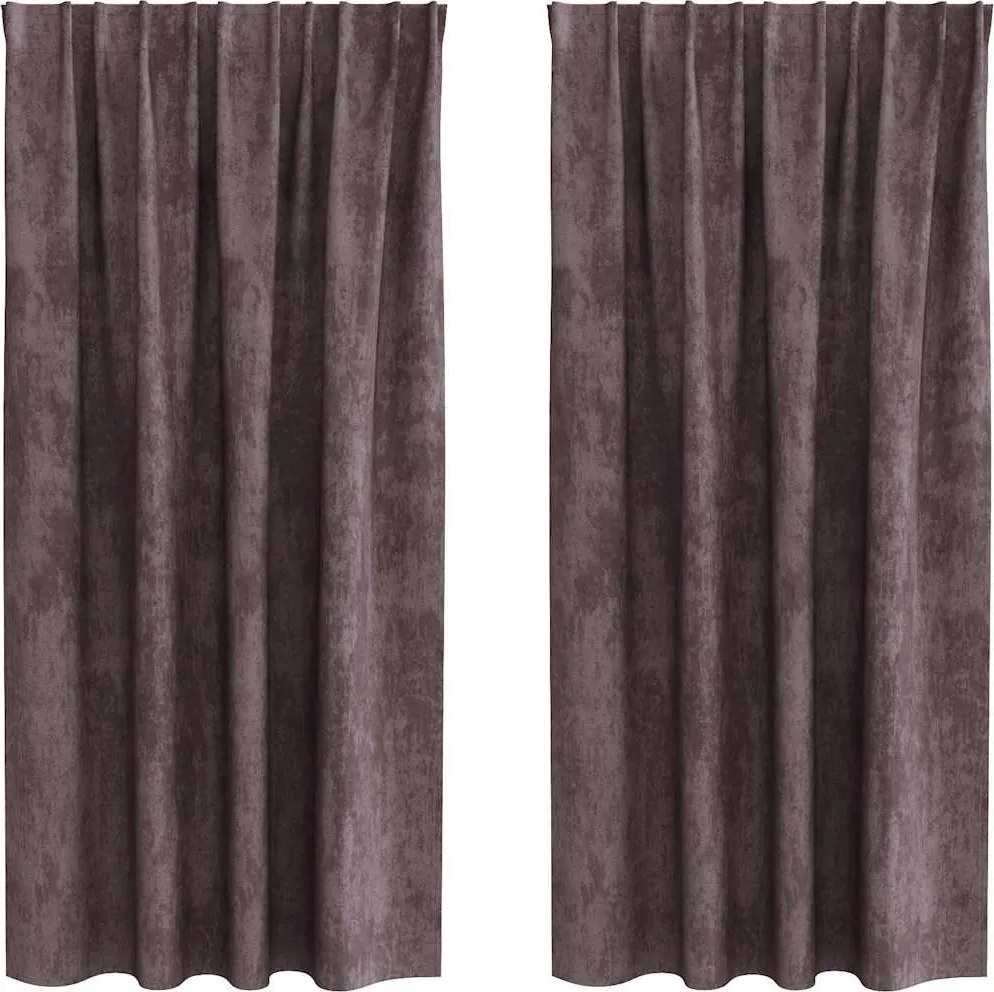 vidaXL Bársonyfüggönyök függönyökkel 2 pcs Barna 175 x 140 cm Bársony