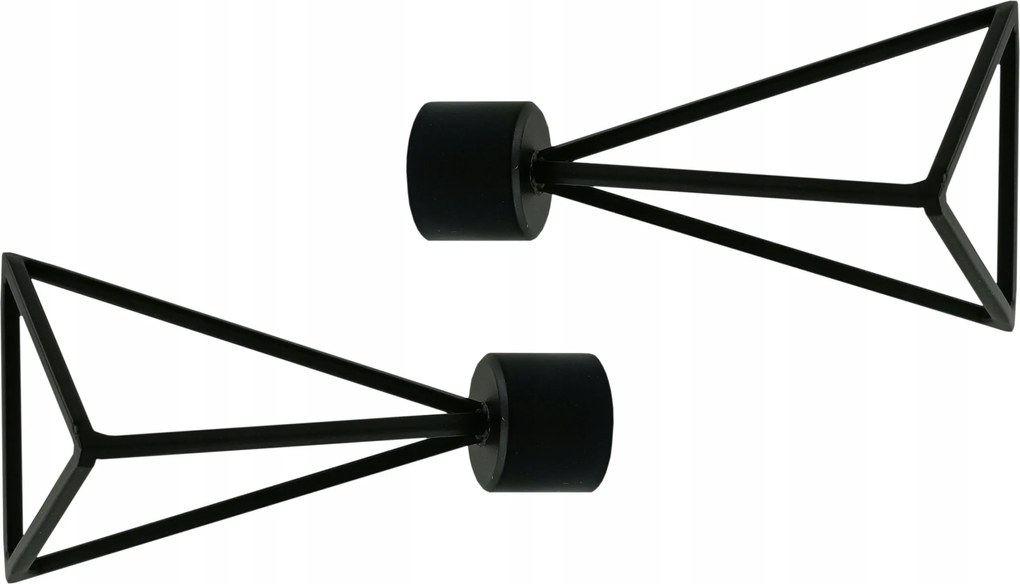 Geometric Végzáró szett, 2 db-os, karnisokhoz, 19 mm átmérőjű, Fekete