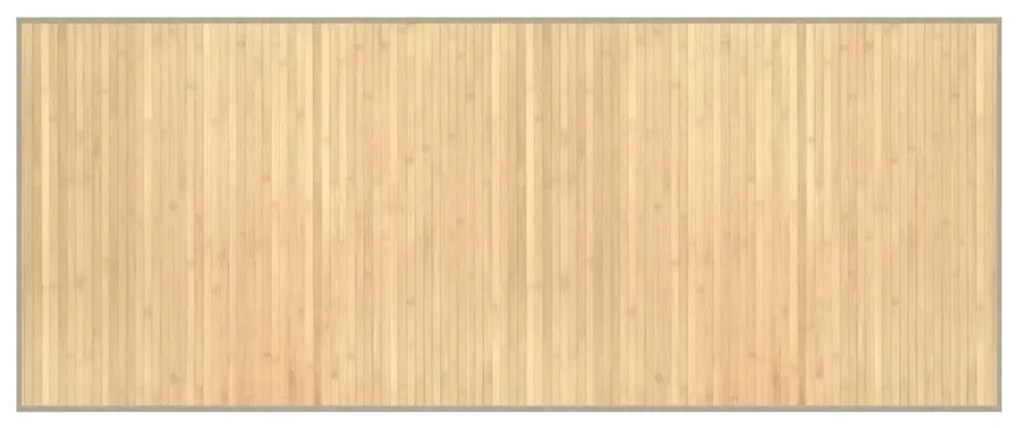 négyszögletű világos természetes bambusz szőnyeg 80 x 200 cm