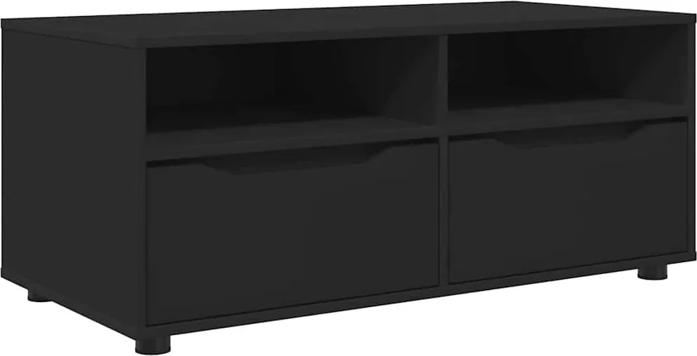 vidaXL TV szekrény fiókkal Fekete 100 x 48 x 43 cm Faanyag