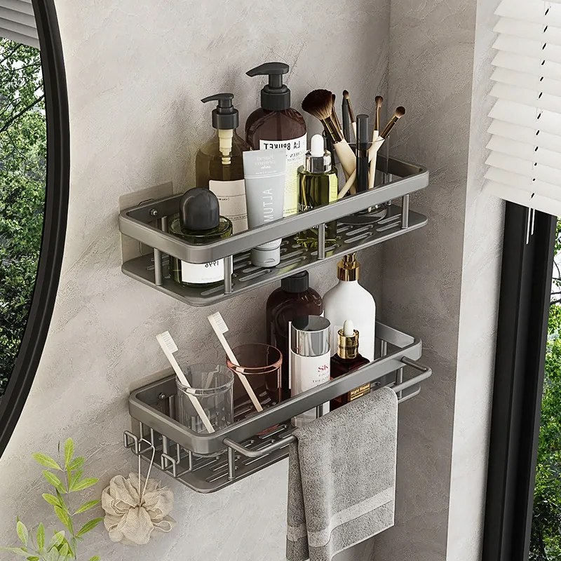 fürdőszoba zuhanytartó lyukasztás nélkül 2db