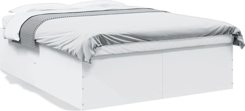 vidaXL fehér szerelt fa ágykeret 150 x 200 cm