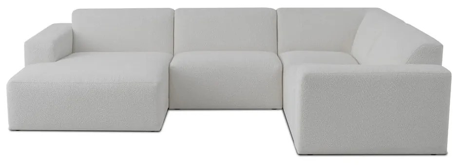 Fehér buklé sarokkanapé (U alakú) Roxy – Scandic