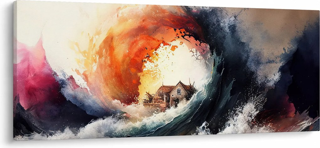 Kép - Az árvíz örvényében, akvarell (120x50 cm)