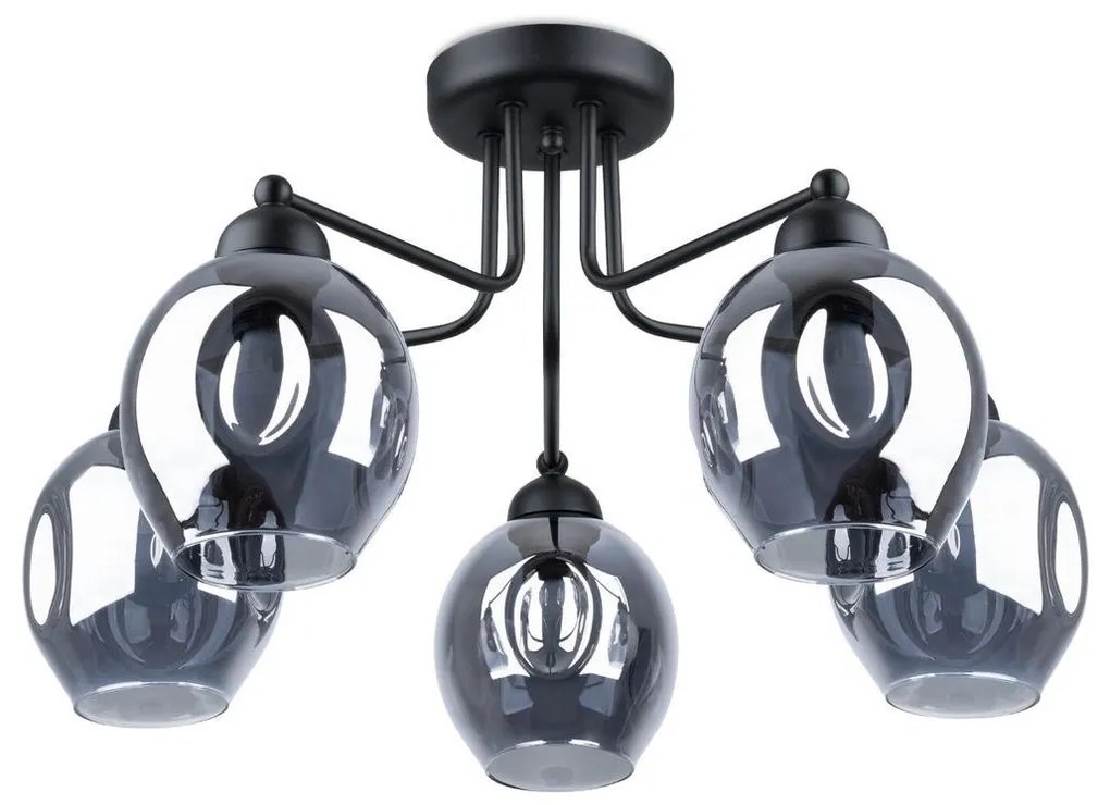 Sollux SL.1145 - Csillár rúdon FILLAN 5xE27/60W/230V fekete