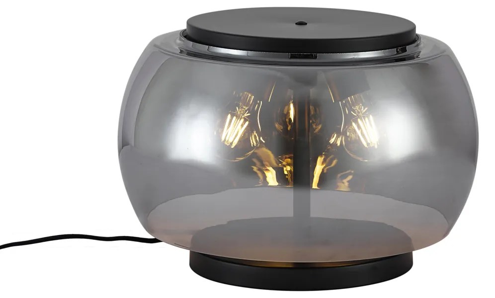 Design asztali lámpa fekete füstüveggel 2-lámpás - Bino