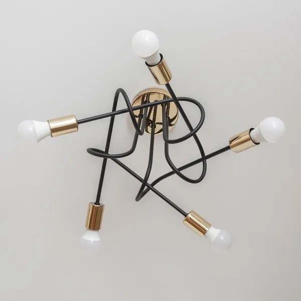 Felületre szerelhető csillár OXFORD 5xE27/15W/230V arany/fekete