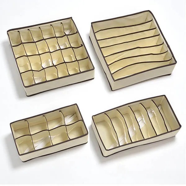 4 részes tárolódoboz szett-bézs