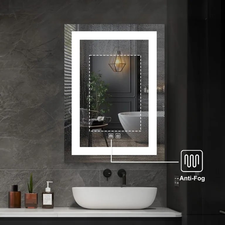 IREDA Fürdőszobatükör LED világítással 60 x 80 cm