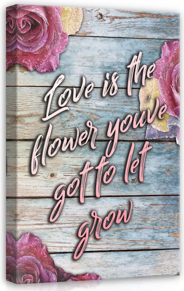 Vászonkép 50x70 Szerelem virág növekedés madarak finomság romantika inspiráció pozitív