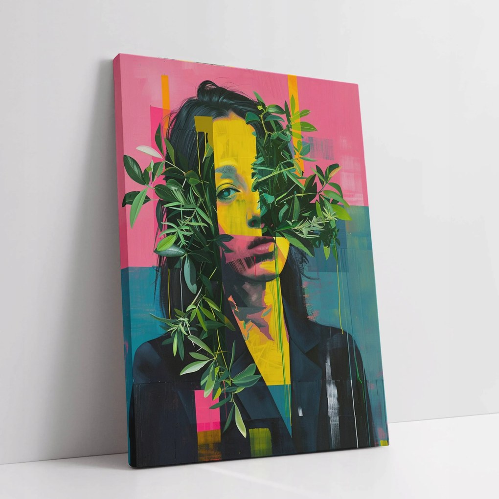 Vászonkép Nő növények absztrakt otthon nappali szoba 60x80