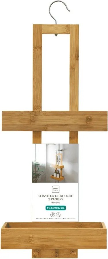 Natúr színű függő bambusz fürdőszobai polc Hanoi – douceur d'intérieur