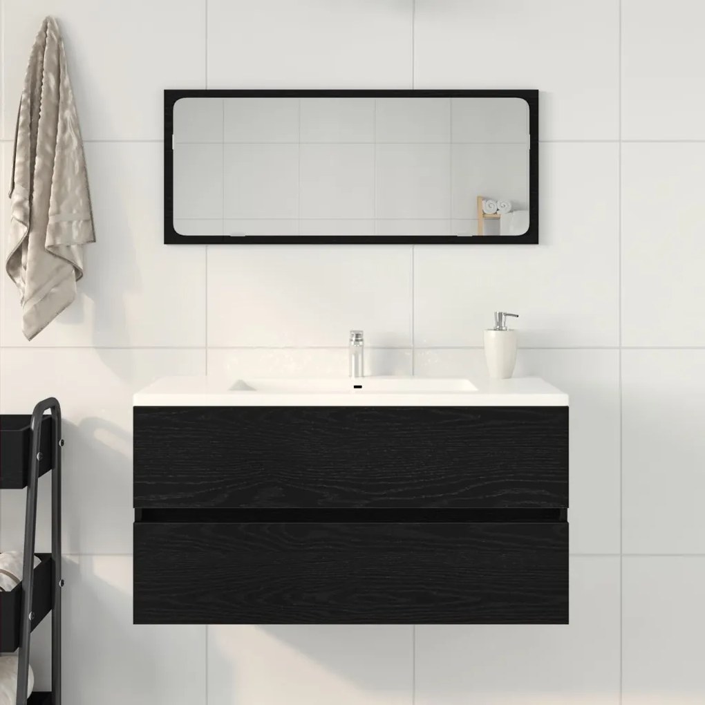 Mosdószekrény fekete tölgy 90x38,5x45 cm tervezett fából