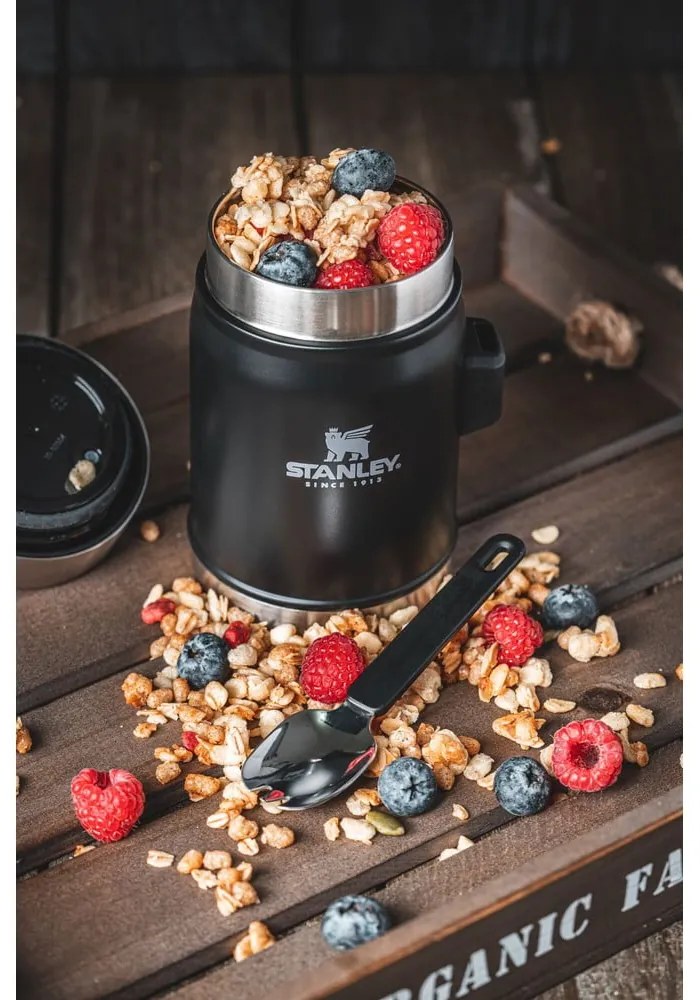 Fekete rozsdamentes acél ételtartó termosz 400 ml Legendary Classic Black – Stanley