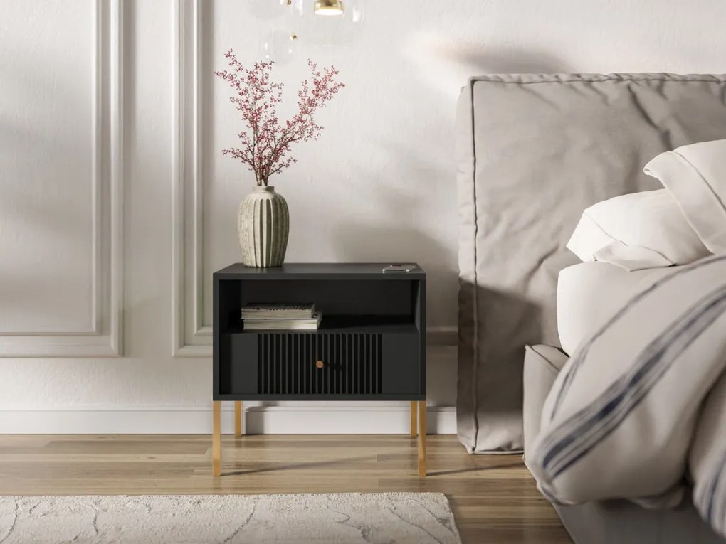 ISEO STOLIK NOCNY IS06 CZARNY/N.ZŁOTE/U.ZŁOTE