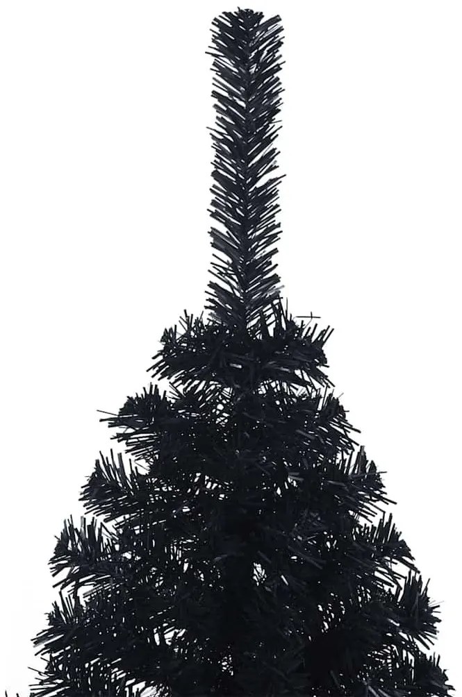 Mesterséges, előre világított karácsonyi fa Fekete 150 cm PVC